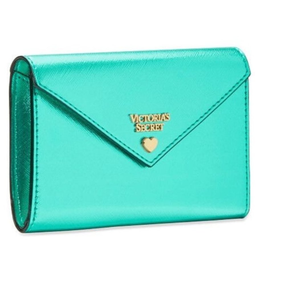 Victoria's Secret Green metallic wallet